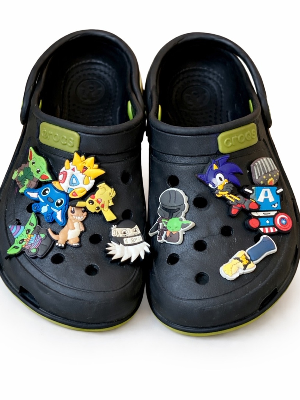 Black Crocs Kids Size 1 w/ Jibbitz Charms – Bundle Included - Picture 3 of 5